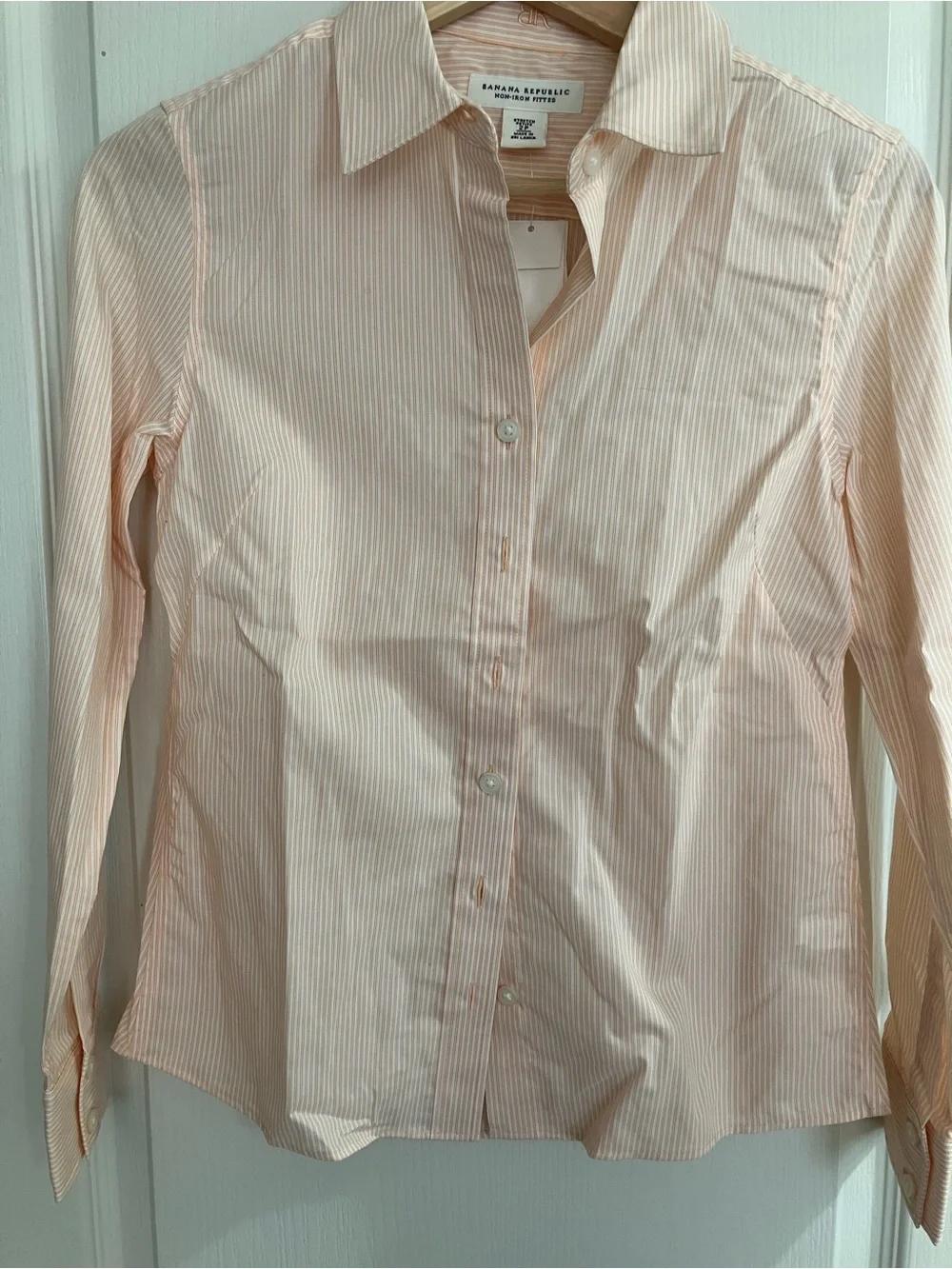 Banana Republic cotton shirt 2p orange striped nwt